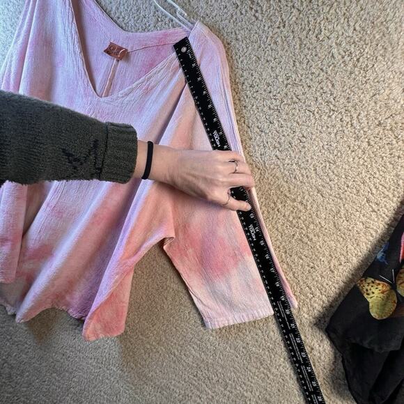 OH MY GAUZE! Lynn Tie Dye Dolman Asymmetric Top Pink Sz 3 US‎ XXL Lagenlook EC - Picture 14 of 16